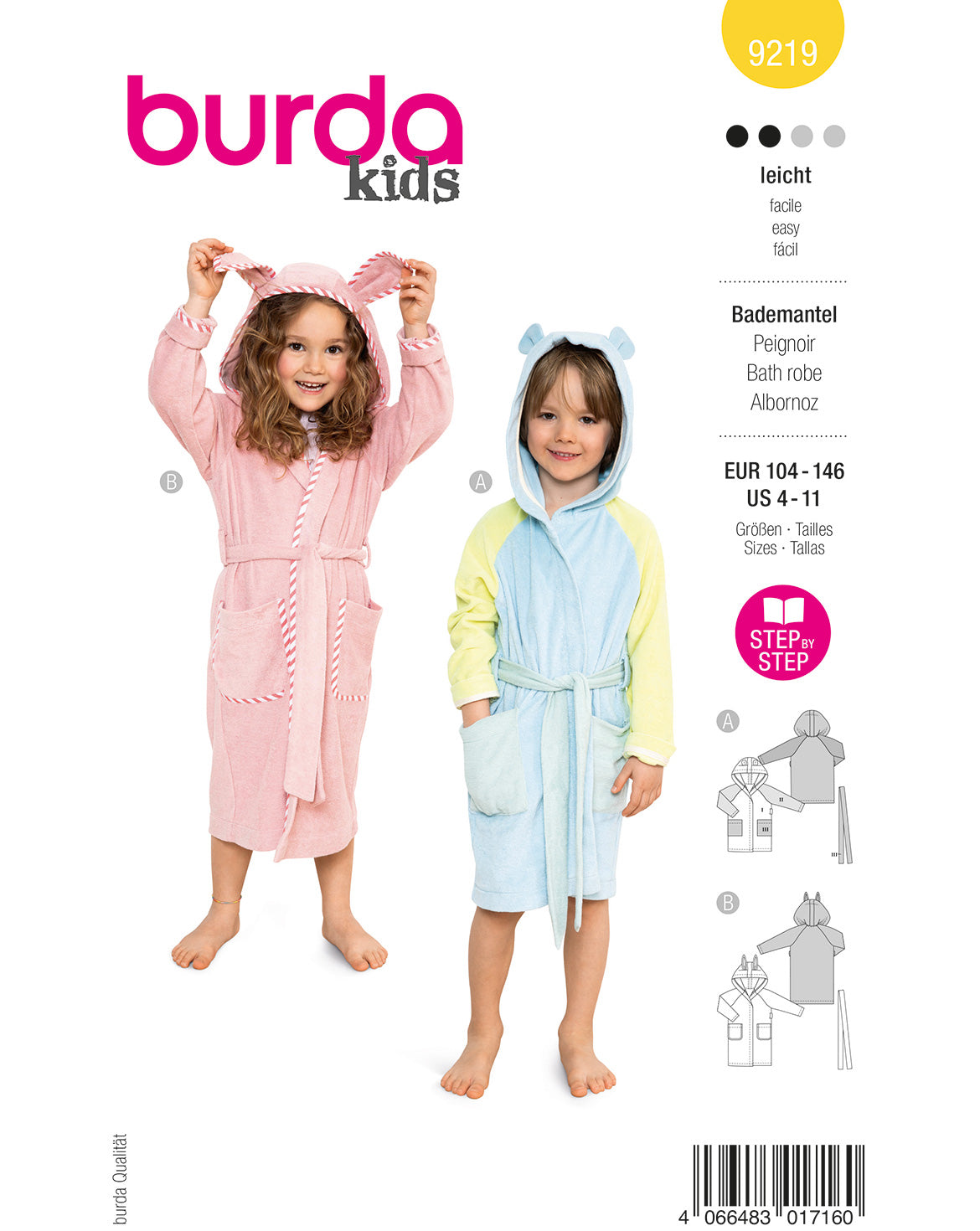 Symønster Burda 9219 - Pyjamas - Pige Dreng | Billede 5