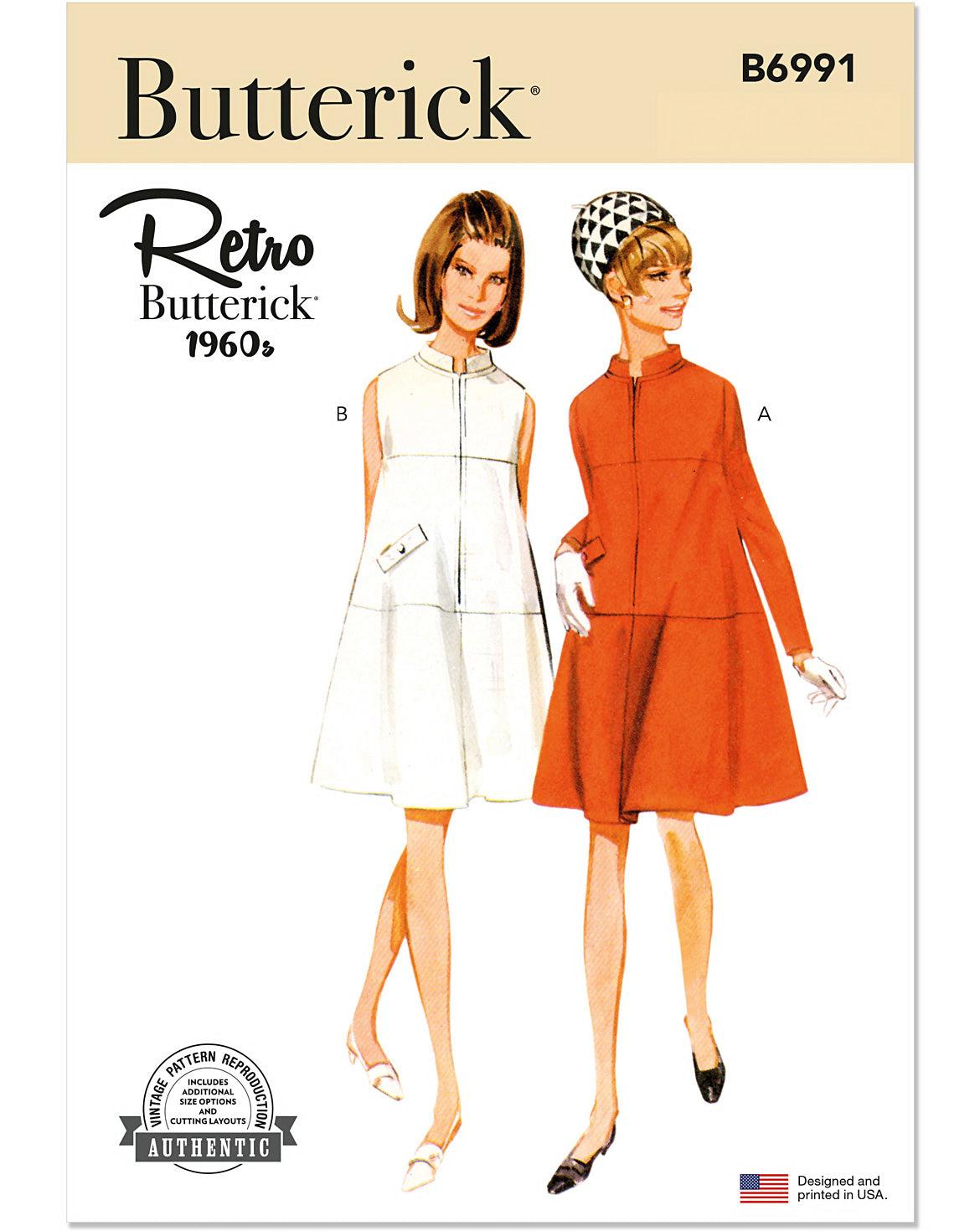 PDF-symønster - Butterick B6991 - Kjole Vintage - Dame | Billede 2