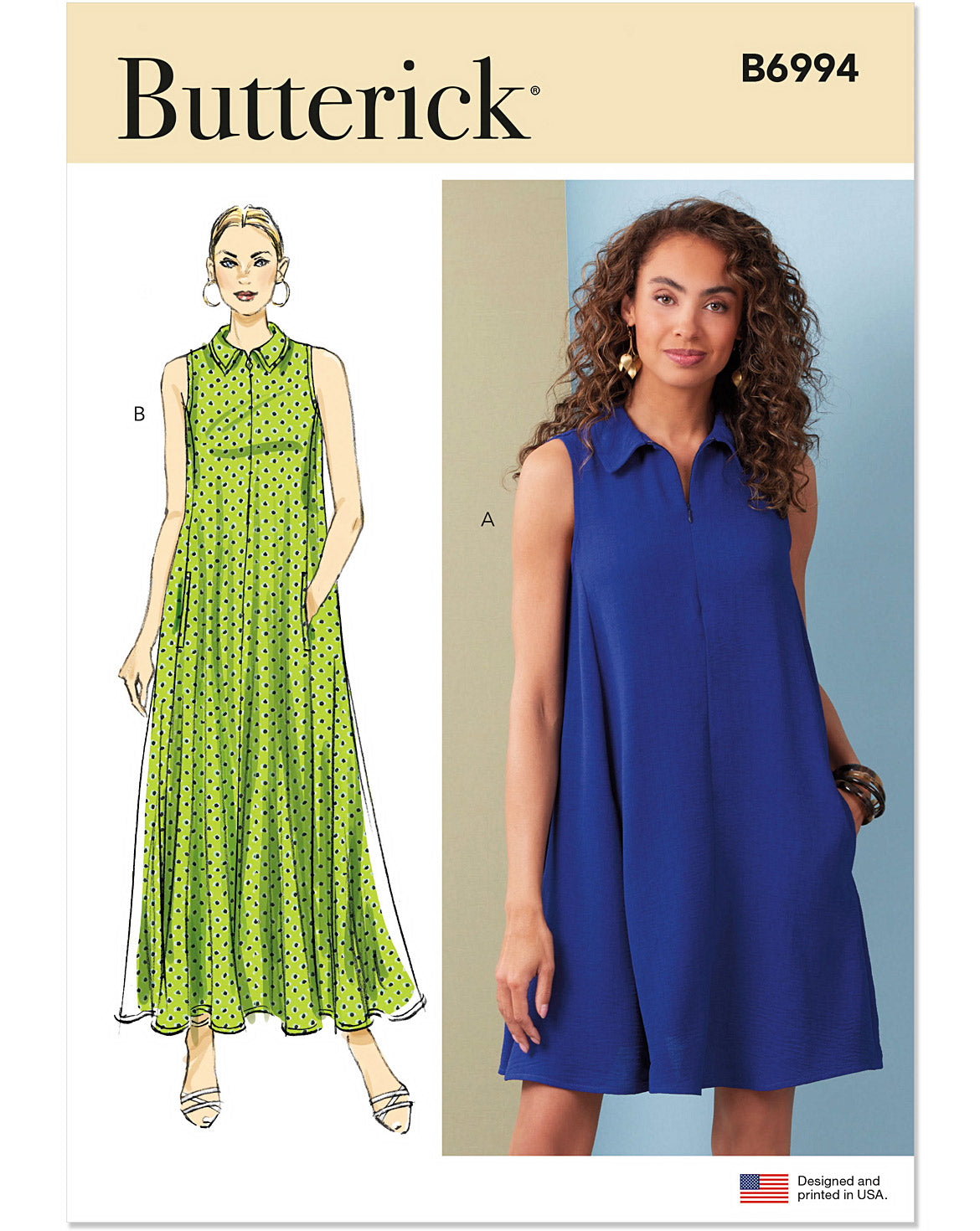 PDF-symønster - Butterick B6994 - Kjole - Dame | Billede 4