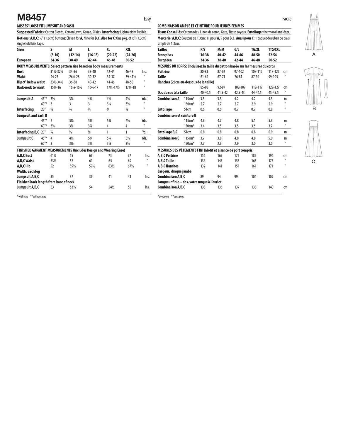 PDF-symønster - McCall´s 8457 - Buksedragt - Dame | Billede 4