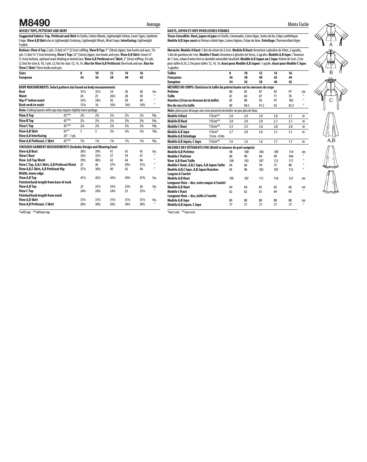 PDF-symønster - McCall´s 8490 - Bluse Nederdel Vintage - Dame | Billede 4