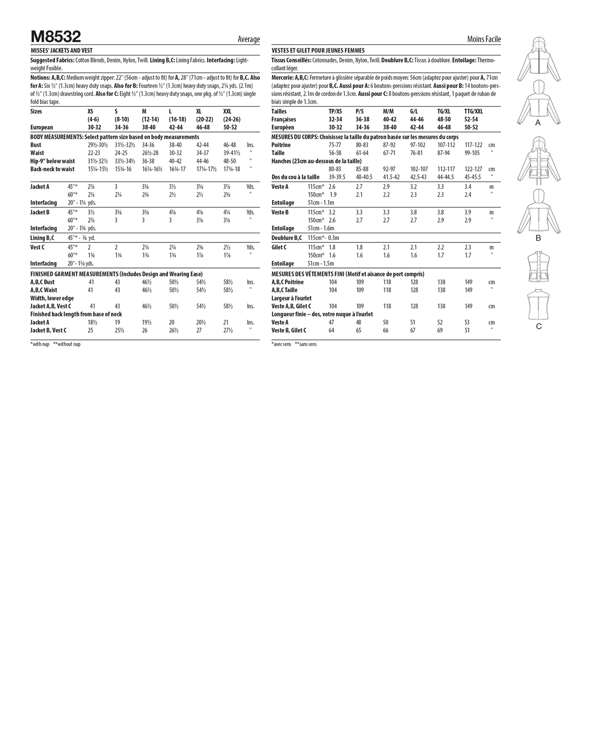 PDF-symønster - McCall´s 8532 - Jakke Veste - Dame | Billede 3