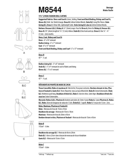 PDF-symønster - McCall´s 8544 - Dukketøj | Billede 2