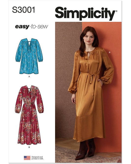 PDF-symønster - Simplicity 3001 - Kjole - Dame | Billede 4