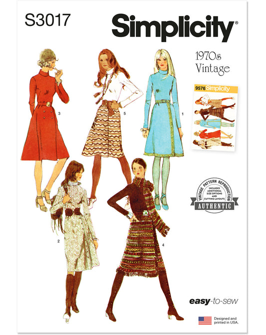 PDF-symønster - Simplicity 3017 - Kjole Vintage - Dame - Sjal | Billede 2