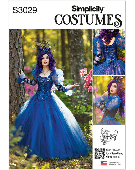 PDF-symønster - Simplicity 3029 - Kostume Cosplay - Dame - Karneval | Billede 2