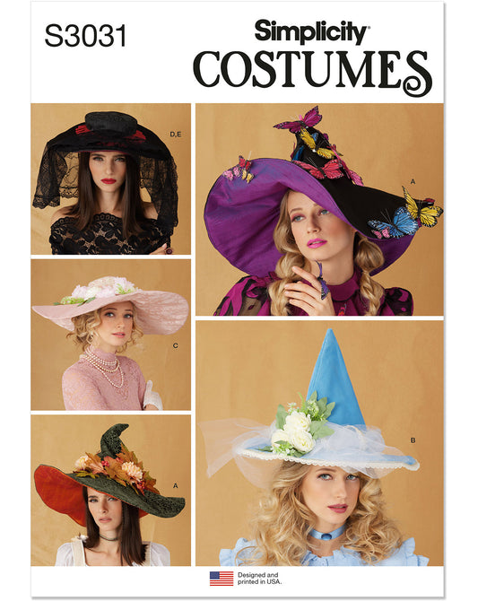 PDF-symønster - Simplicity 3031 - Kostume - Dame - Hat - Karneval | Billede 2