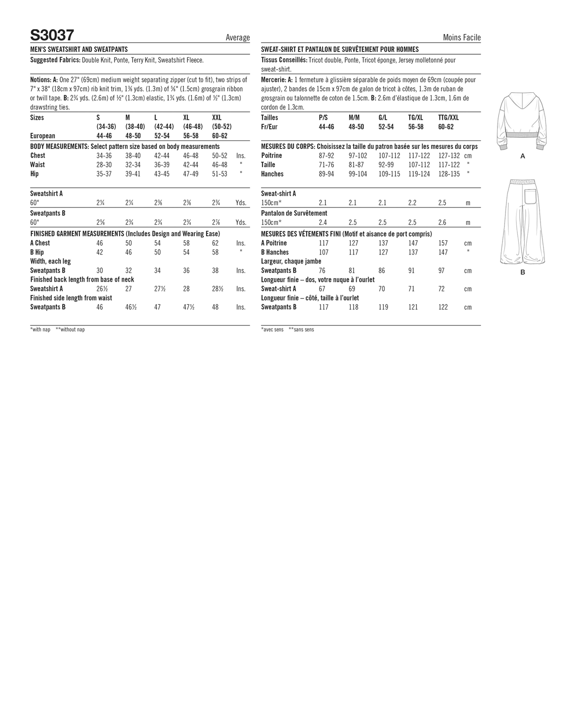 PDF-symønster - Simplicity 3037 - Jakke Bukser Sportstøj - Herre | Billede 3