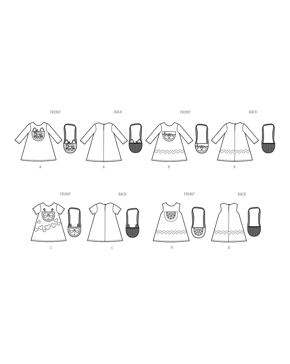 PDF-symønster - Simplicity 3042 - Kjole - Pige Baby - Rekvisiter | Billede 2