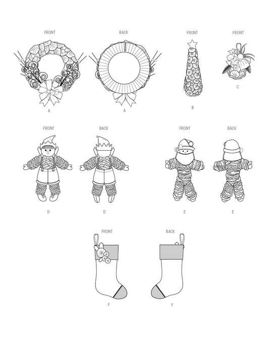 Symønster PDF-symønster - Simplicity 3056 - Indretning - Jul | Billede 1