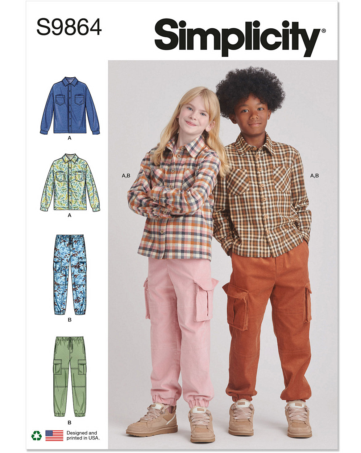 Symønster Simplicity 9864 - Bukser Skjorte - Pige Dreng | Billede 10