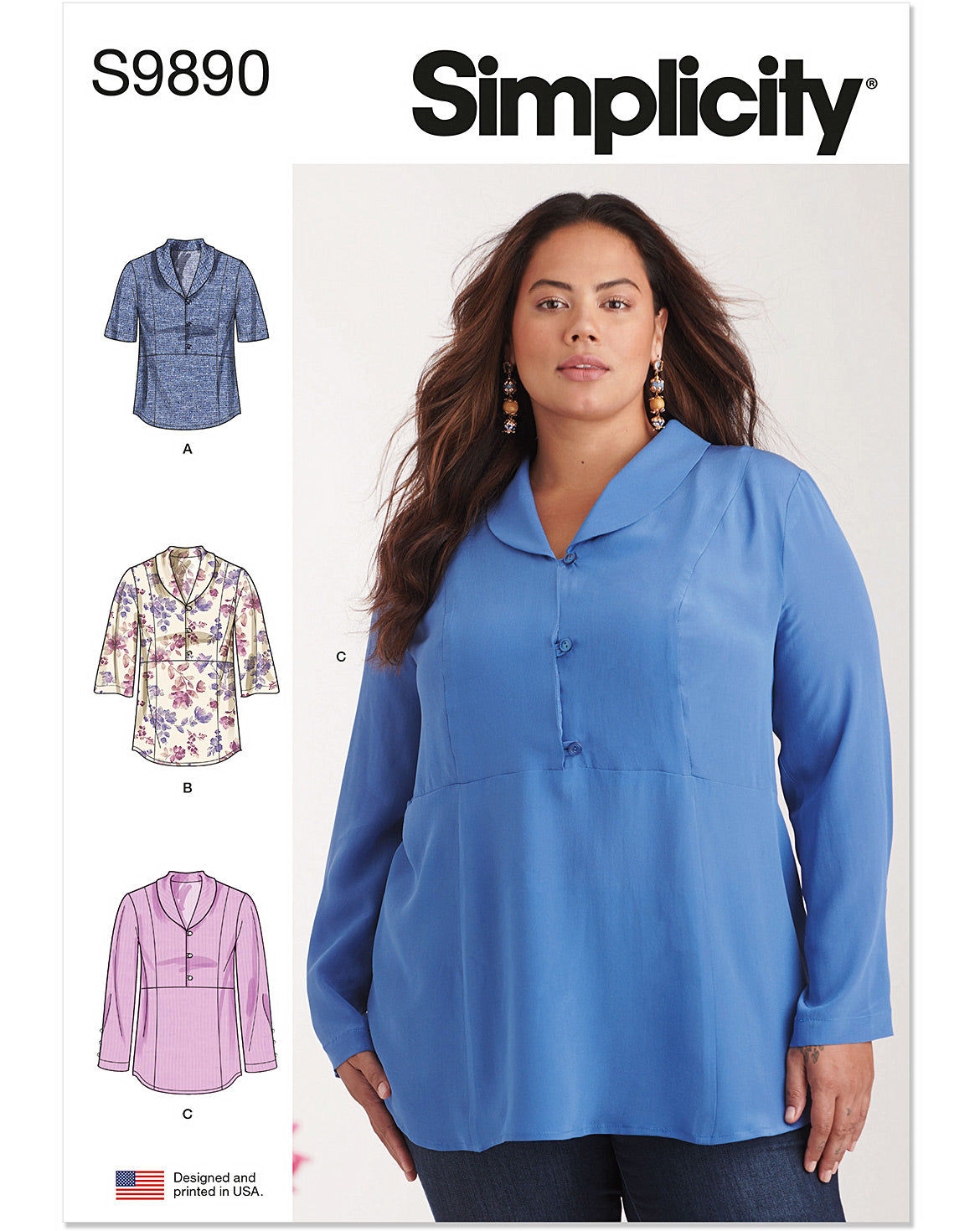 PDF-symønster - Simplicity 9890 - Bluse - Dame | Billede 3