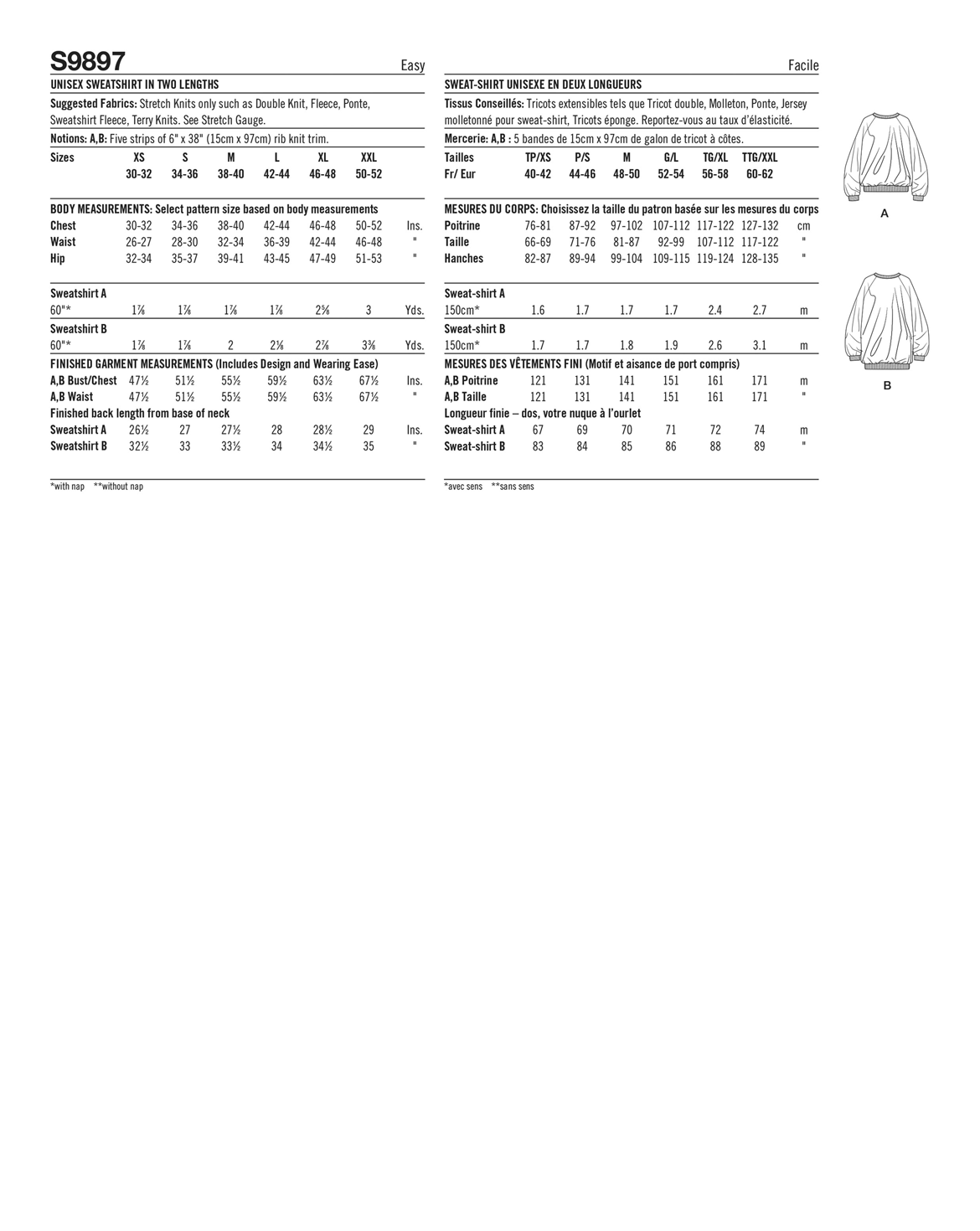 PDF-symønster - Simplicity 9897 - Trøje - Dame Herre | Billede 3