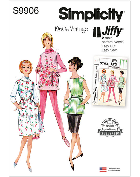 PDF-symønster - Simplicity 9906 - Vintage Forklæde - Dame | Billede 2