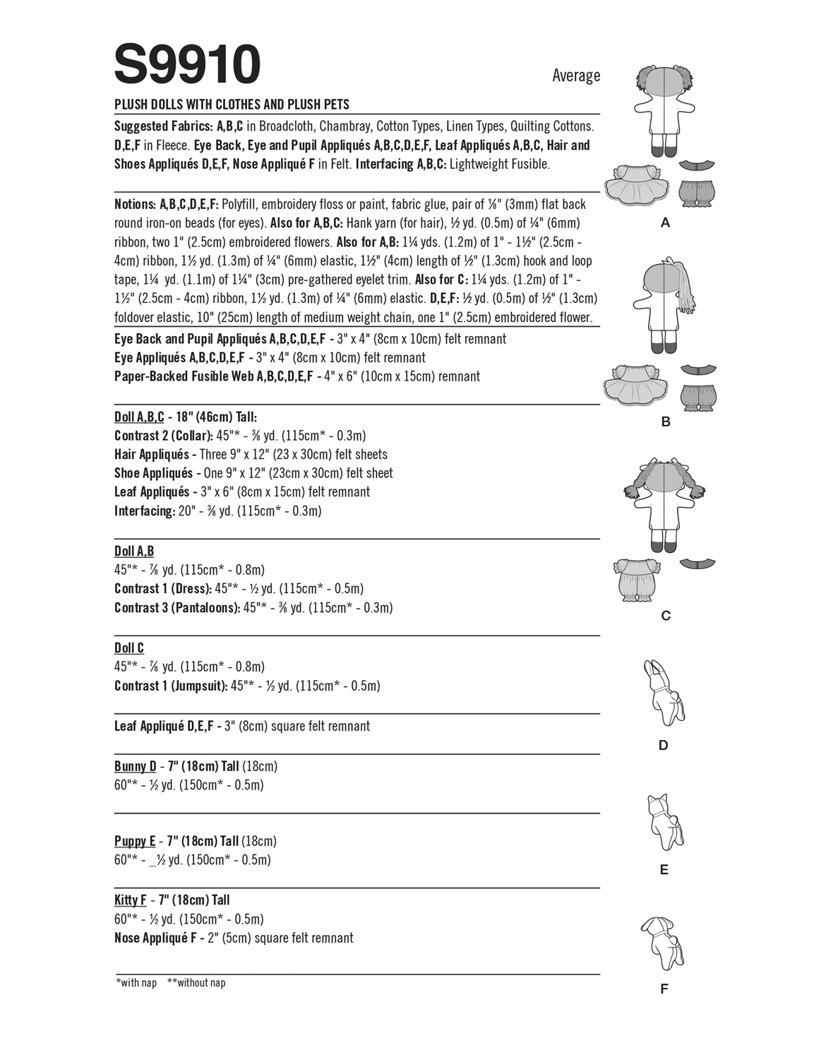 PDF-symønster - Simplicity 9910 - Dukketøj | Billede 6