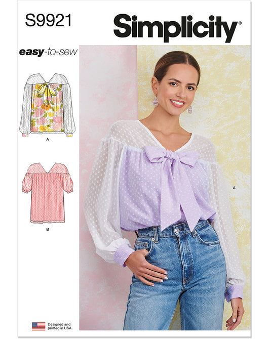 PDF-symønster - Simplicity 9921 - Bluse - Dame | Billede 3