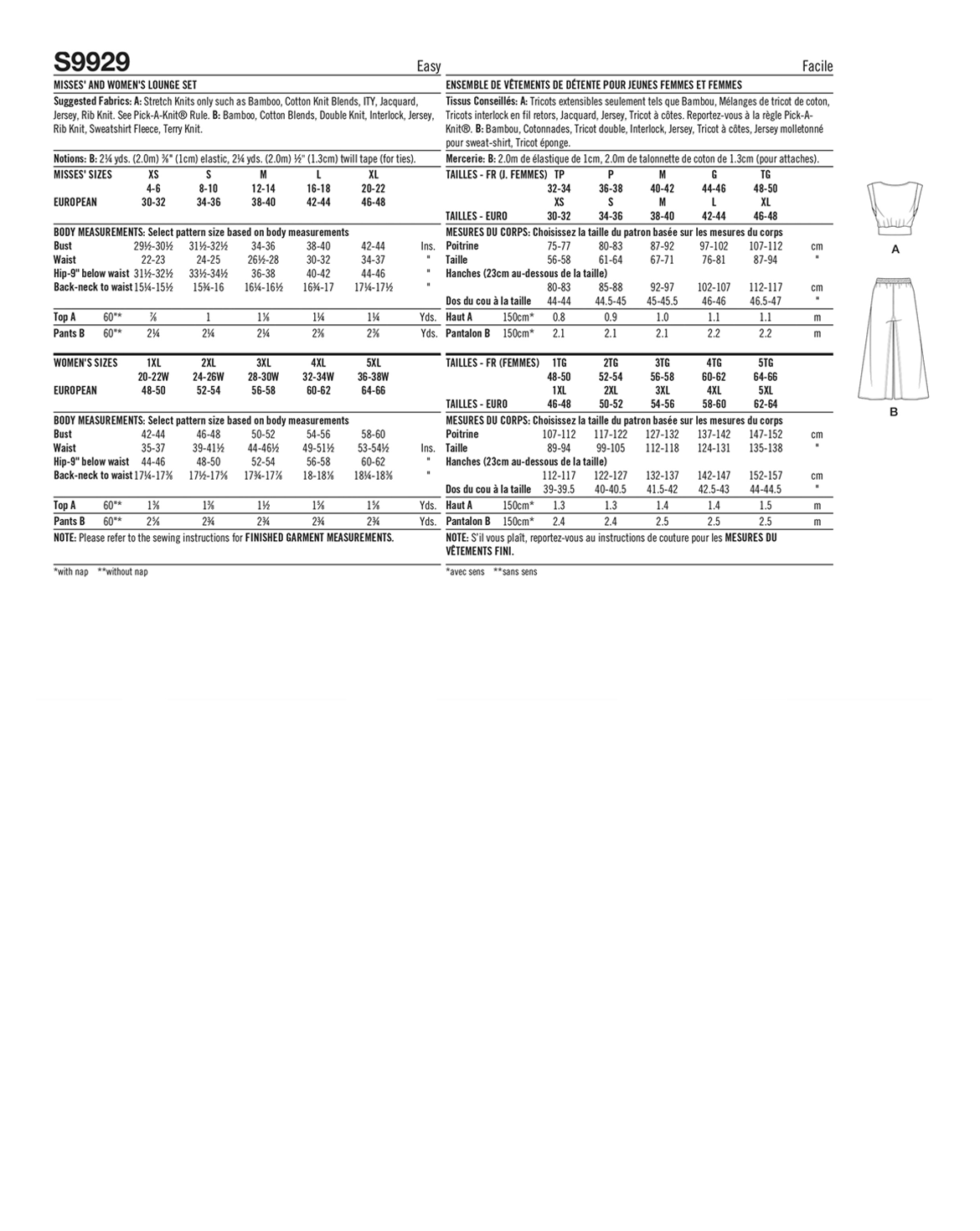 PDF-symønster - Simplicity 9929 - Top Bukser - Dame | Billede 3