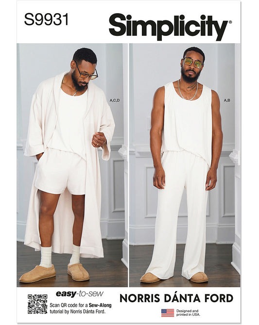 PDF-symønster - Simplicity 9931 - Pyjamas - Herre | Billede 2