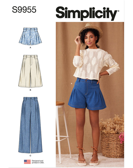 PDF-symønster - Simplicity 9955 - Bukser Shorts - Dame | Billede 4