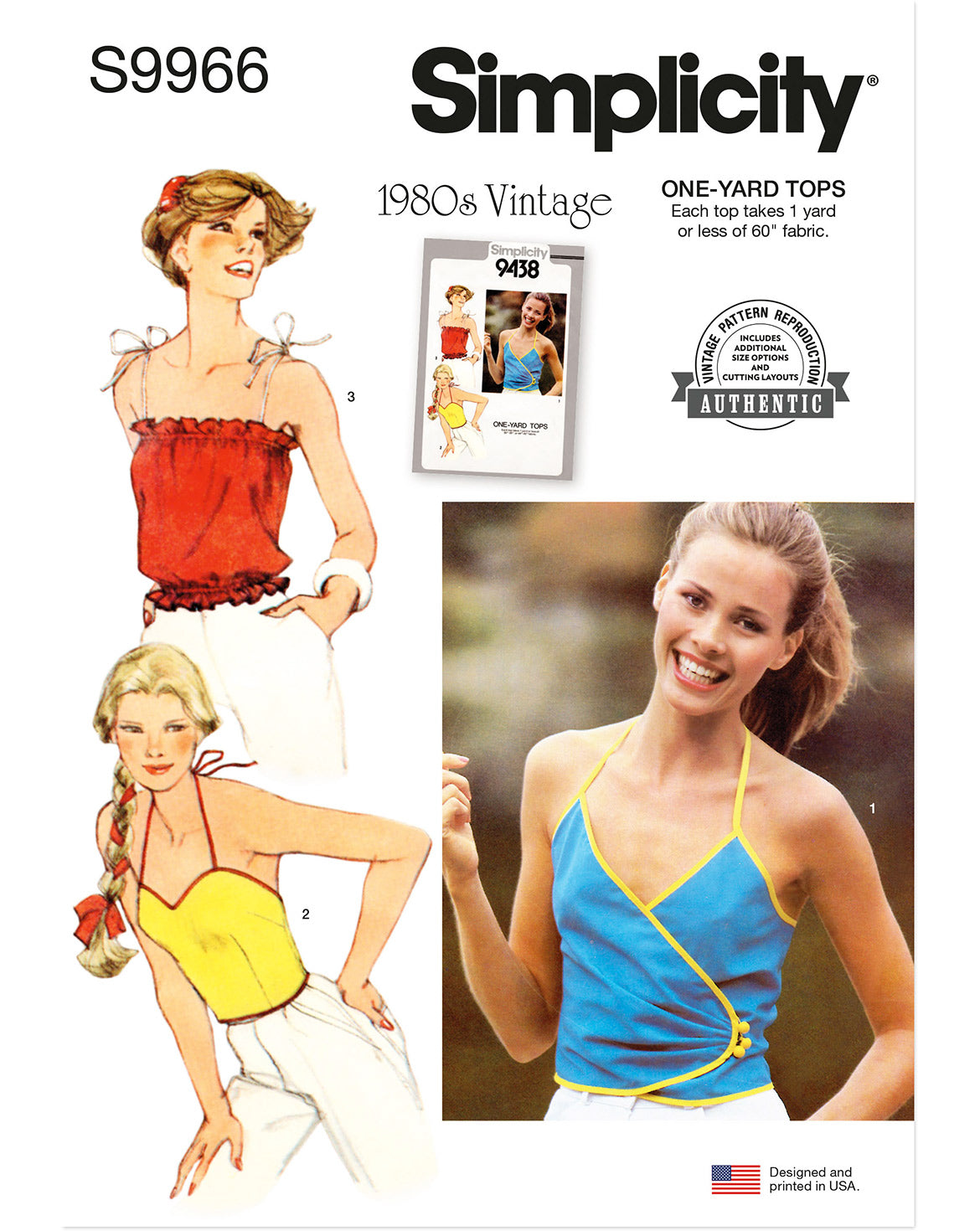 PDF-symønster - Simplicity 9966 - Top Vintage - Dame | Billede 2