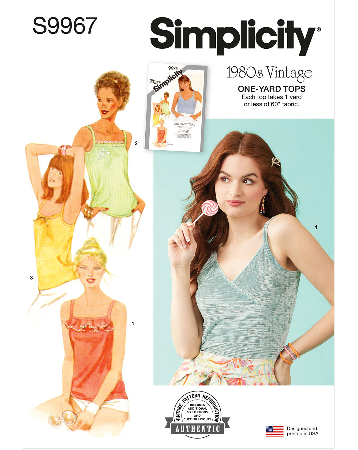 PDF-symønster - Simplicity 9967 - Top Vintage - Dame | Billede 4