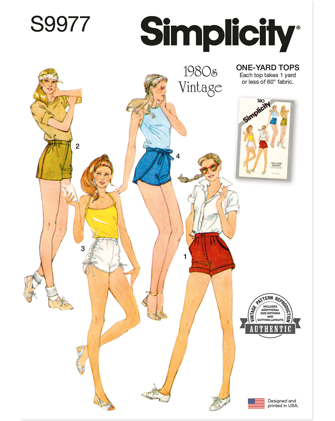 PDF-symønster - Simplicity 9977 - Vintage Shorts - Dame | Billede 4