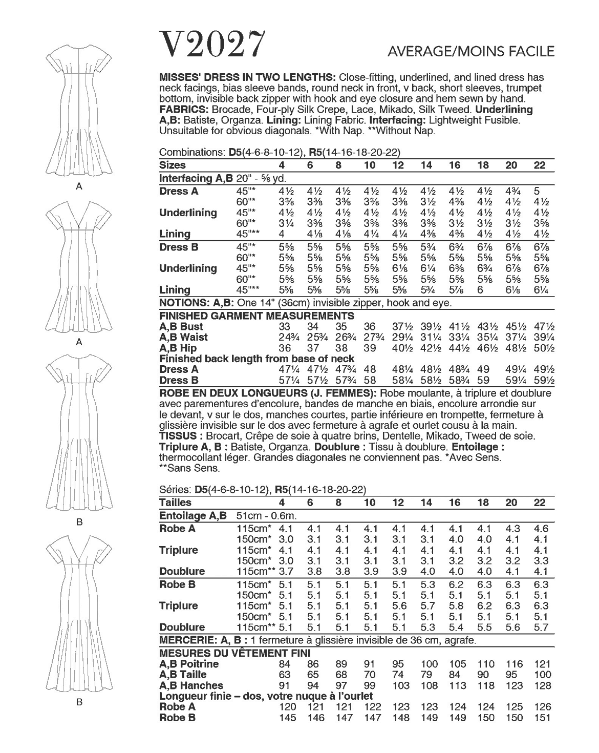 Symønster Vogue Patterns 2027 - Kjole - Dame | Billede 4