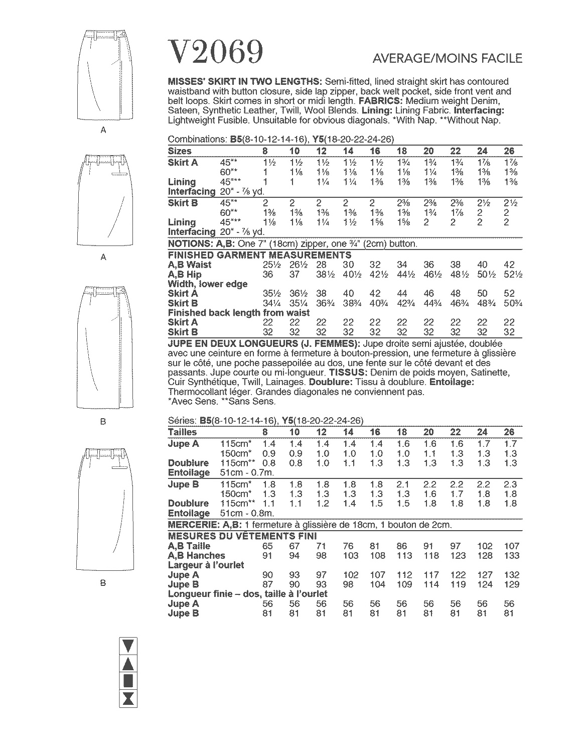 Symønster Vogue Patterns 2069 - Nederdel - Dame | Billede 3