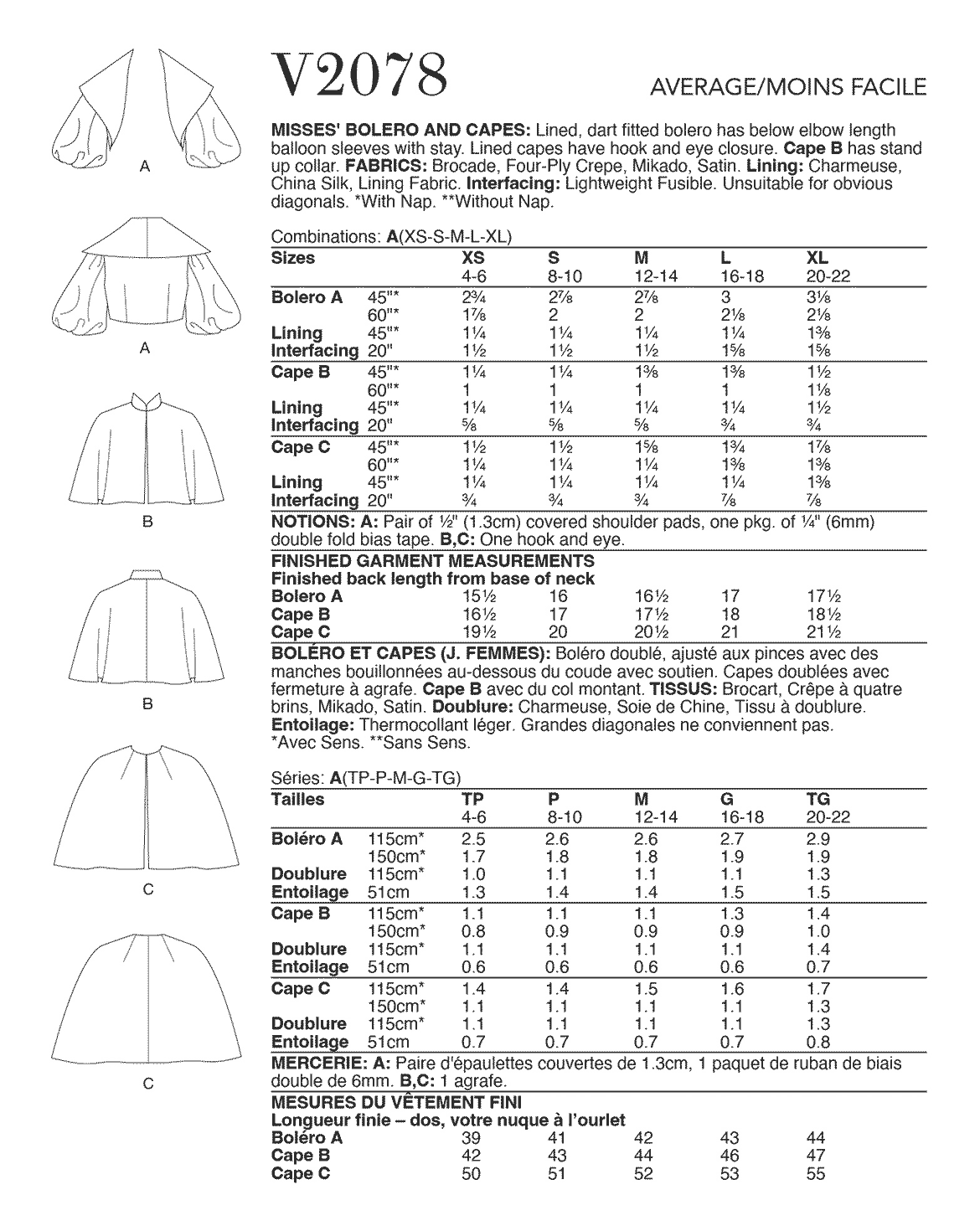 Symønster Vogue Patterns 2078 - Jakke Top - Dame - Fest | Billede 4