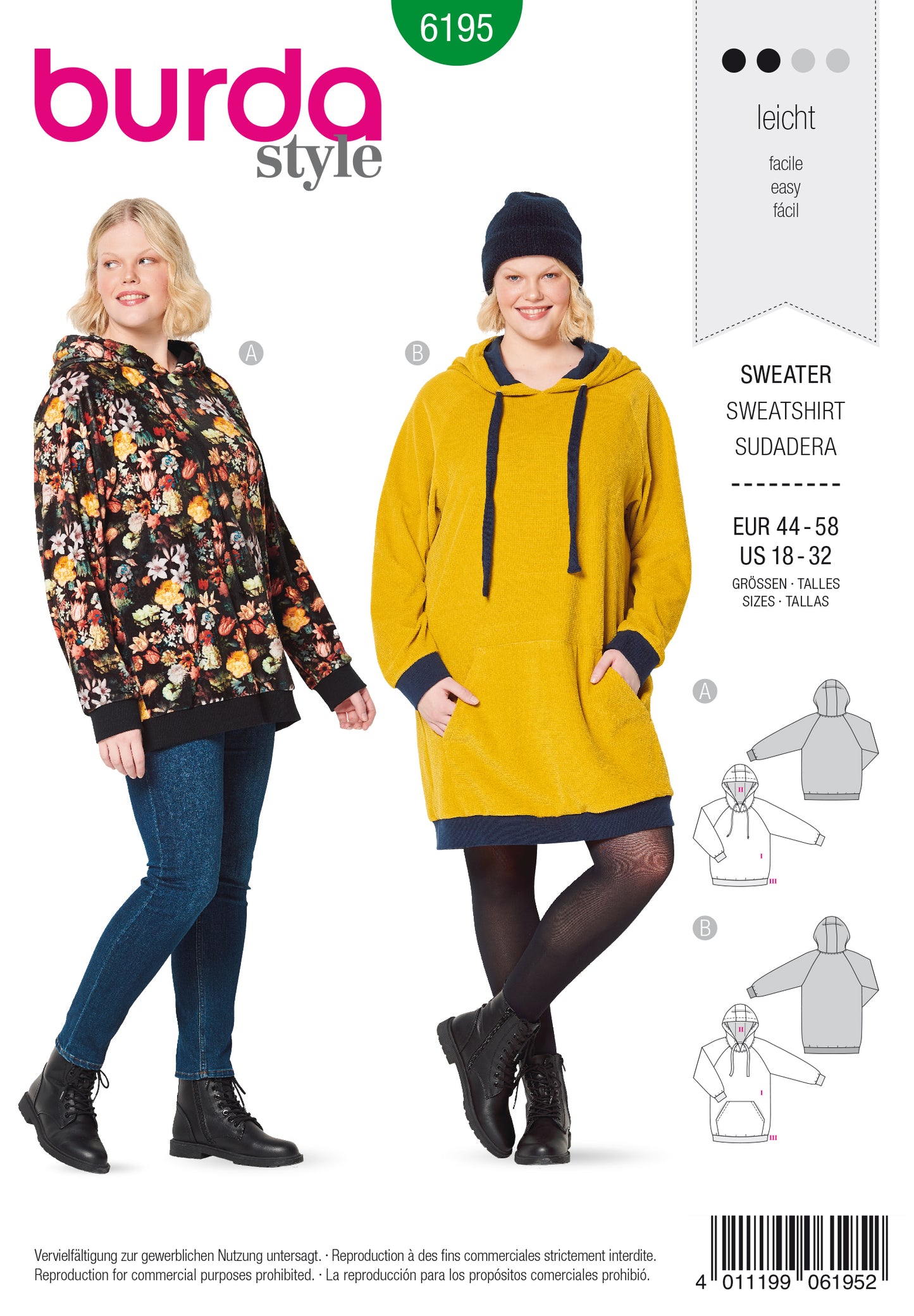 Symønster Burda 6195 - Trøje - Dame - Casual | Billede 9