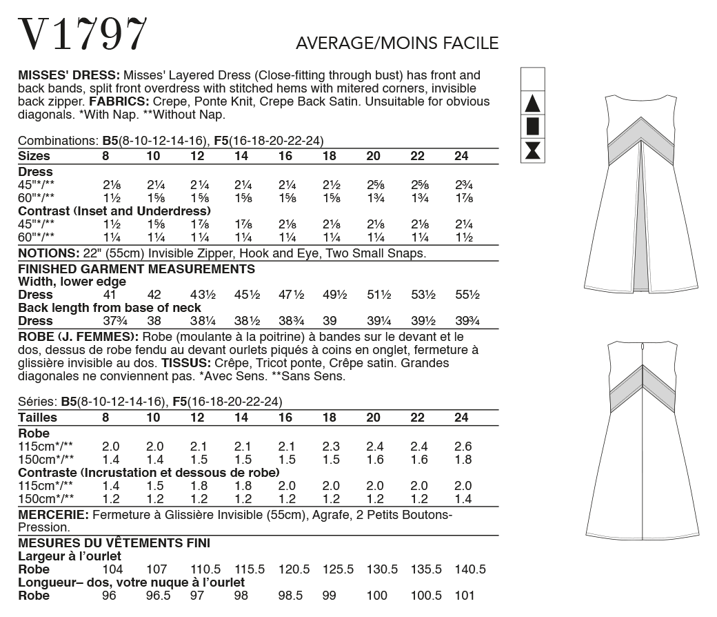 Symønster Vogue Patterns 1797 - Kjole - Dame | Billede 5