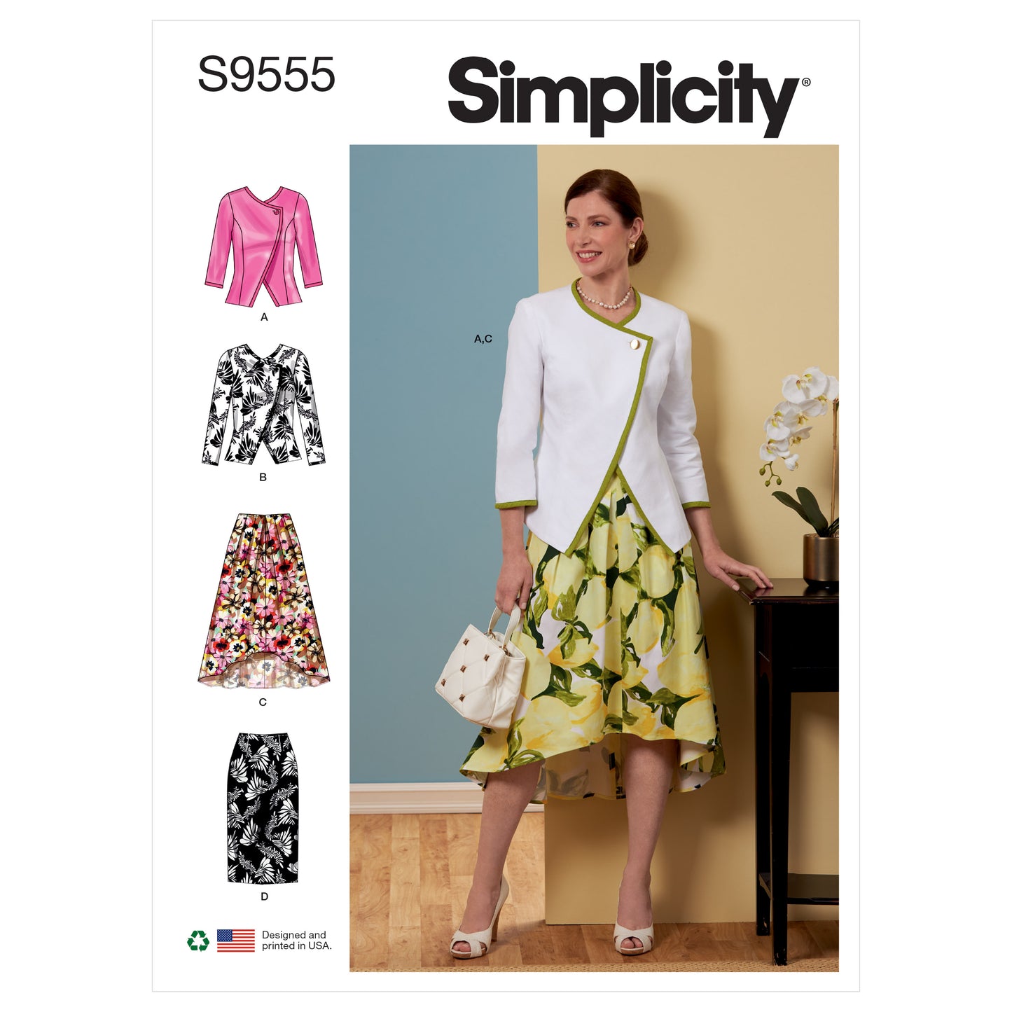 Symønster Simplicity 9555 - Jakke Nederdel - Dame | Billede 7