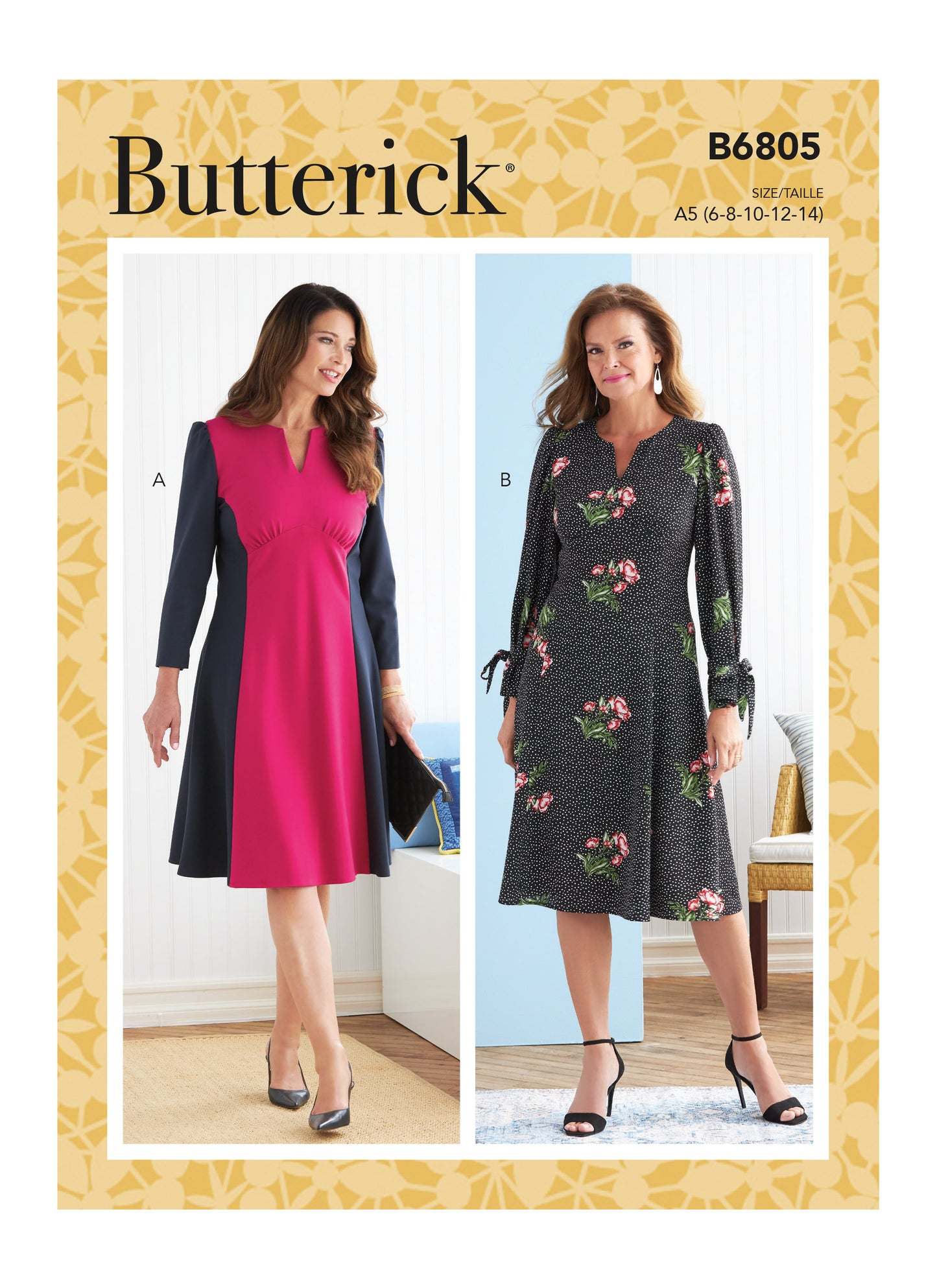 Symønster Butterick 6805 - Kjole - Dame | Billede 6