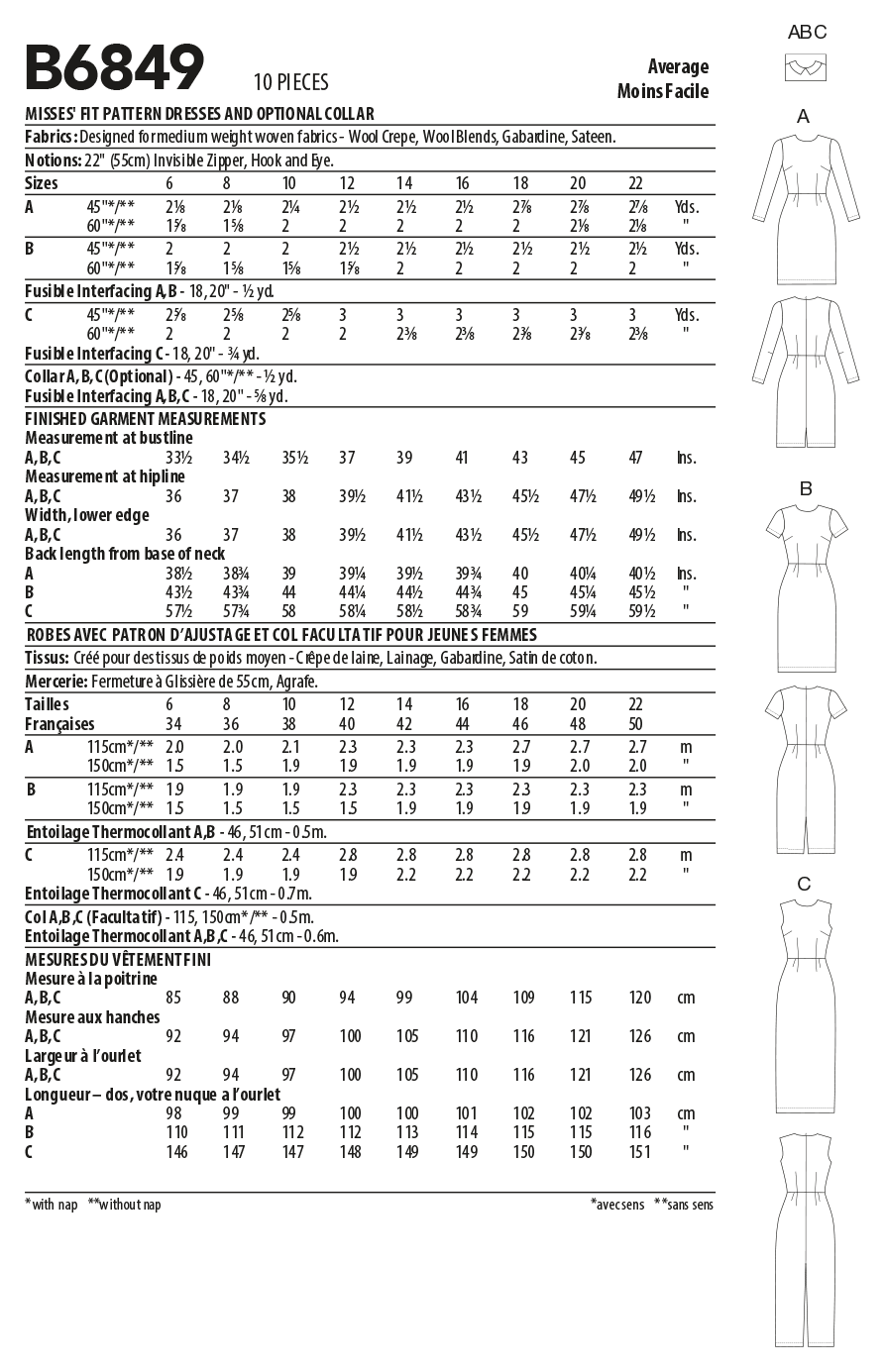 Symønster Butterick 6849 - Kjole - Dame | Billede 8