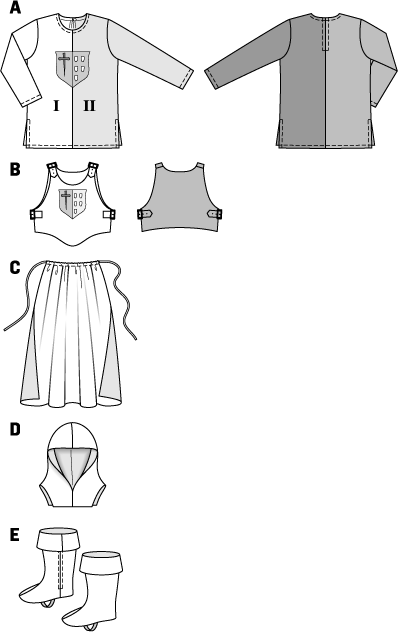 PDF symønster - Burda 9446 - Skjorte Historisk kostume - Dreng | Billede 5