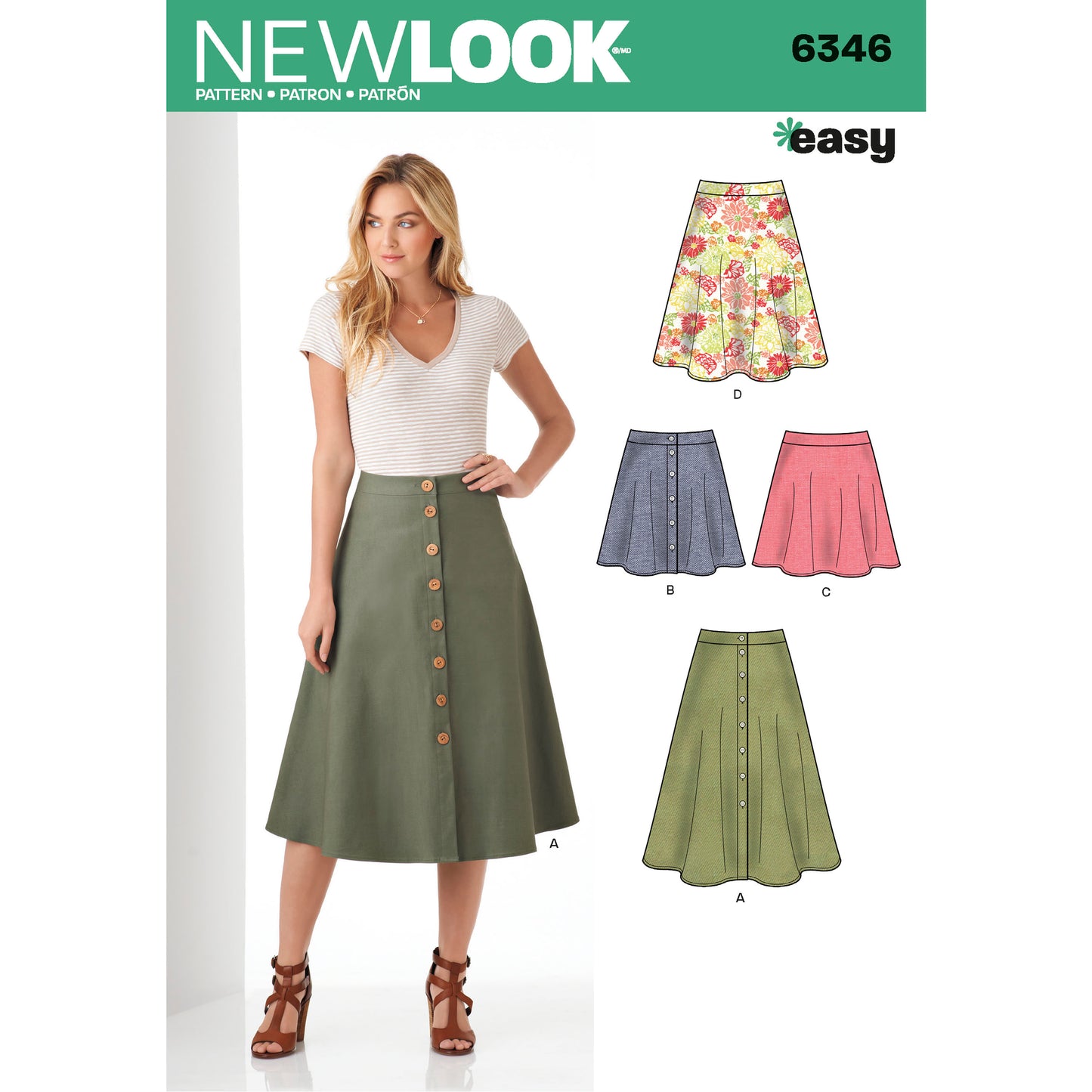 Symønster New Look 6346 - Nederdel - Dame | Billede 4