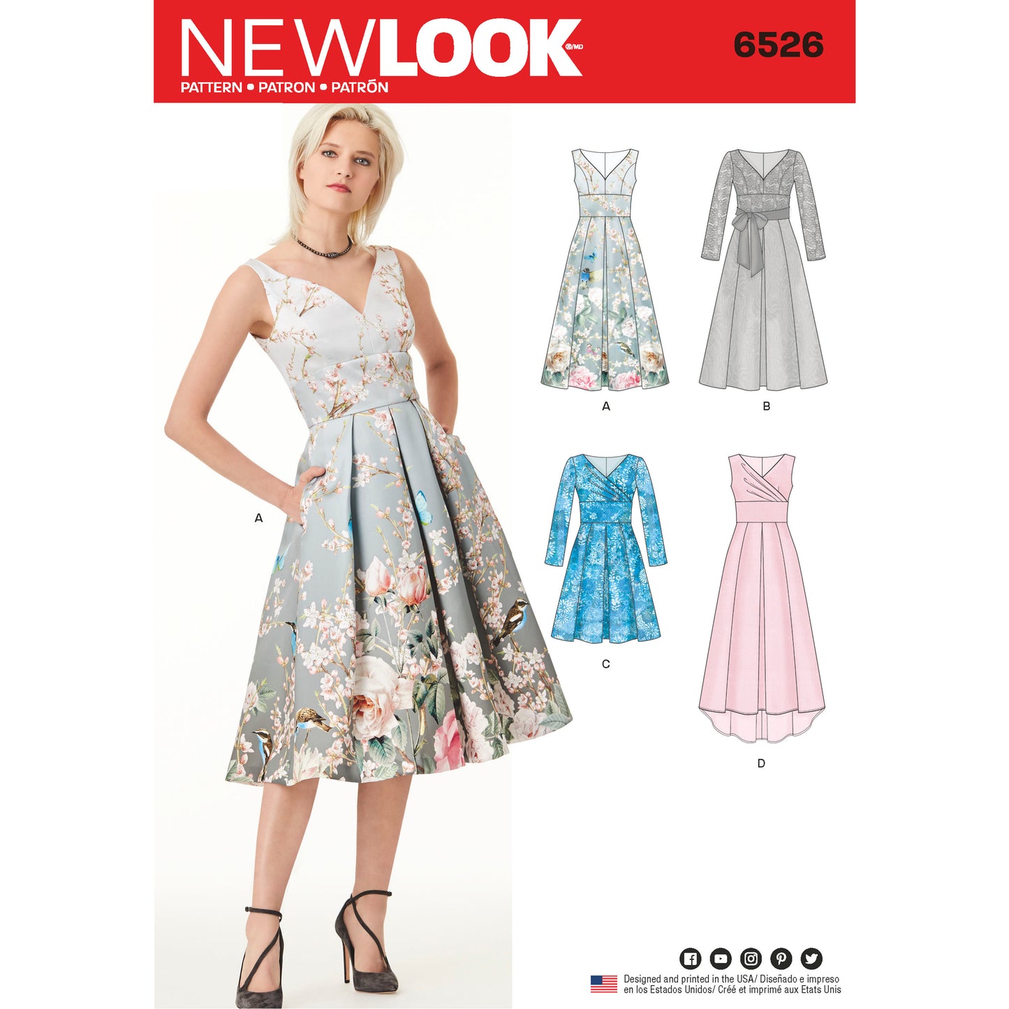 Symønster New Look 6526 - Kjole - Dame | Billede 8