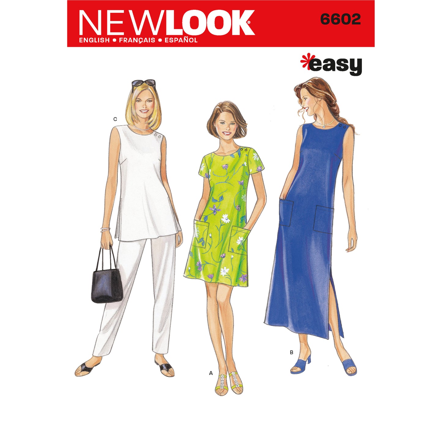 Symønster New Look 6602 - Kjole Top Bukser - Dame | Billede 3