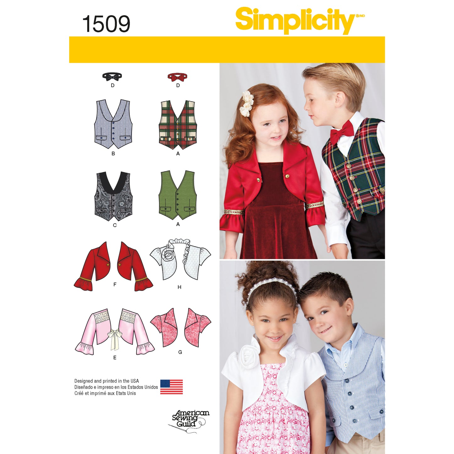 Symønster Simplicity 1509 - Veste - Pige Dreng | Billede 9