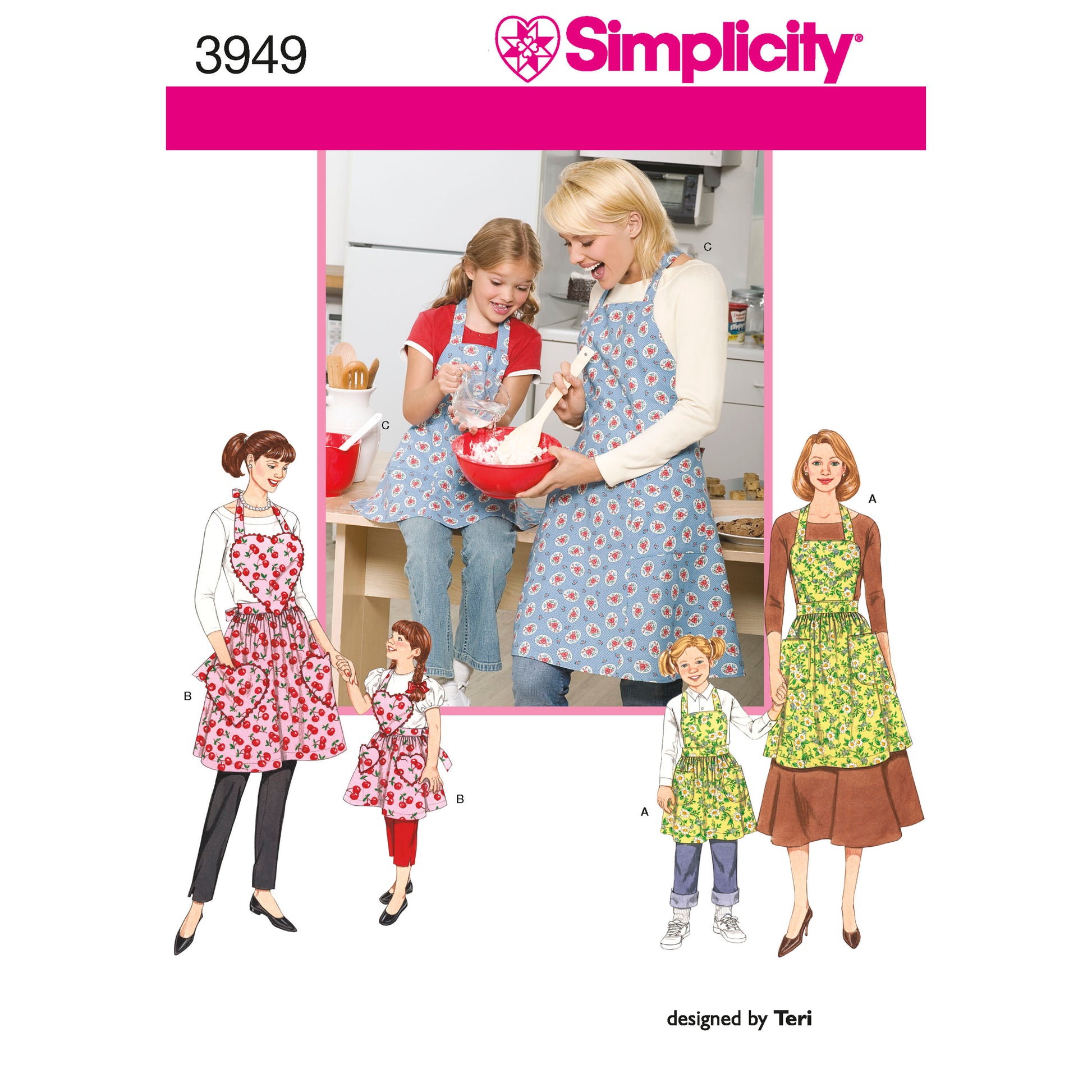 Symønster Simplicity 3949 - Forklæde - Dame | Billede 5