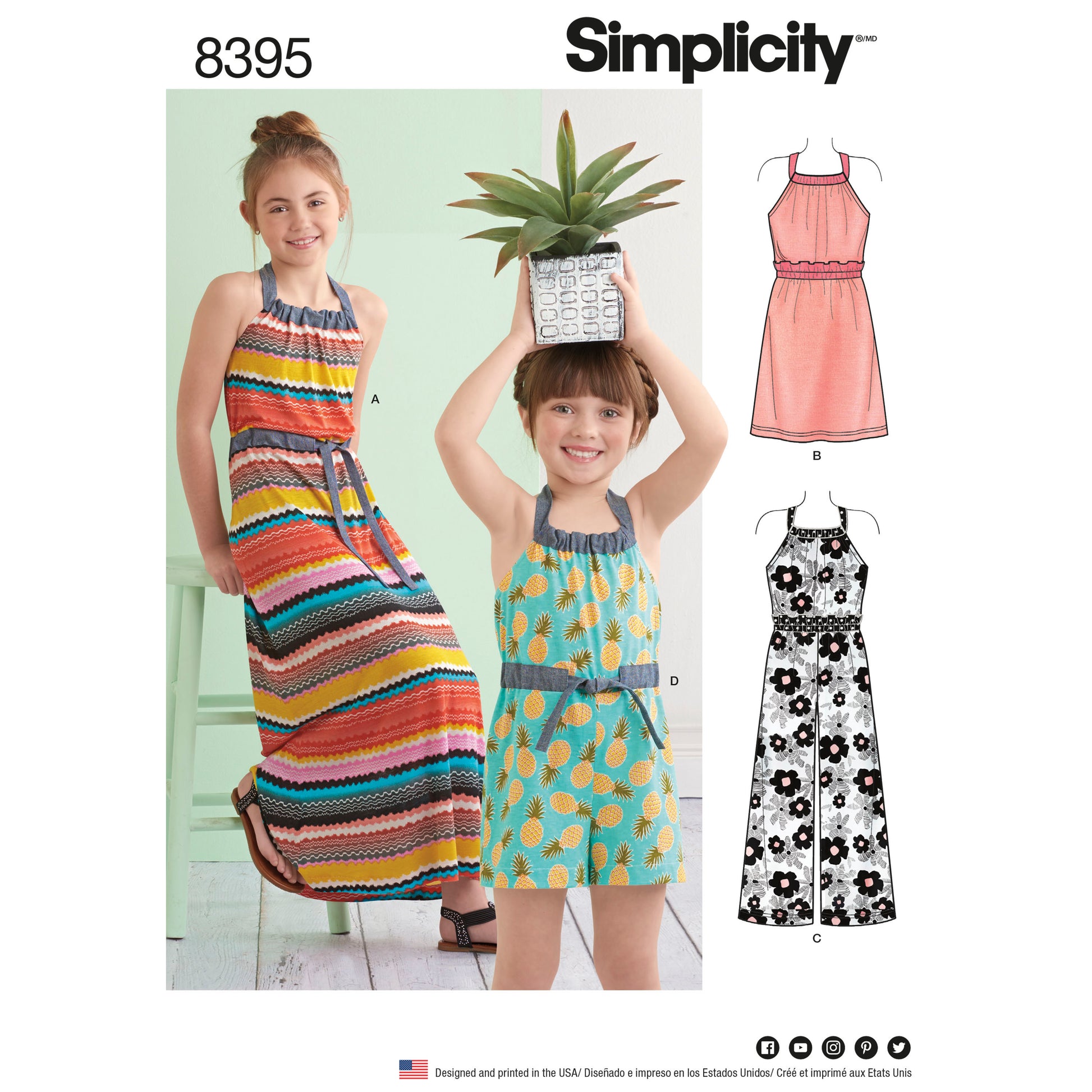 Symønster Simplicity 8395 - Kjole - Pige | Billede 7